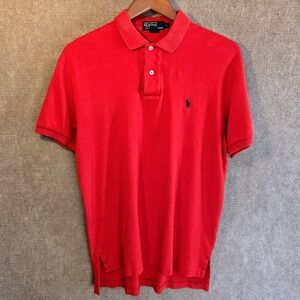 Polo Ralph Lauren Mens Small Red Short Sleeve Pique Cotton Polo Shirt Classic